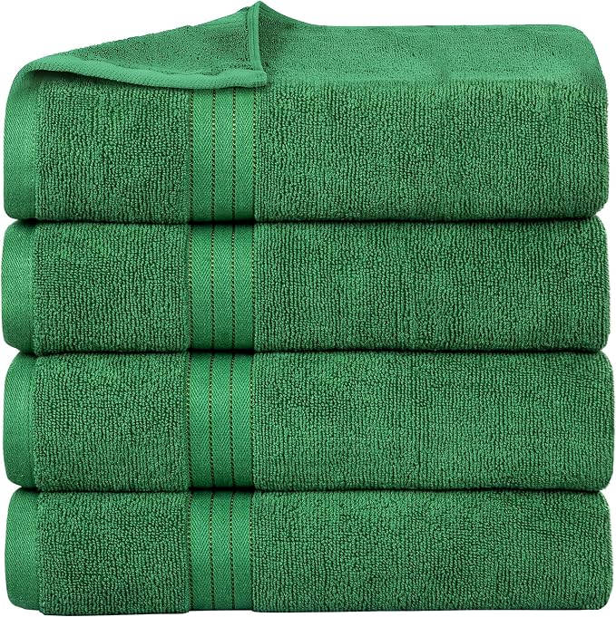 Bliss Casa 4 Pack 100% Cotton Bath Towels - Ultra Soft & Highly Absorbent Thick Bathroom Towel Set (27 X 54 Inch) - Durable, Luxurious, Quick-Dry & Long-Lasting Premium Quality Towels for Everyday Use
