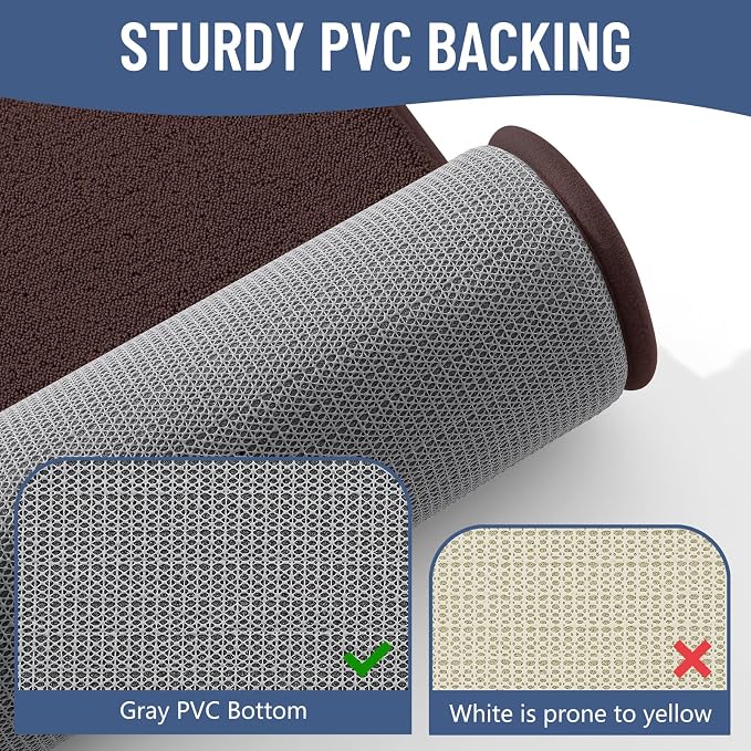 Smiry Memory Foam Bath Mat 40x32, Extra Soft Bathroom Rug, Ultra Absorbent, Quick Dry, Machine Washable Bathroom Mat for Shower, Tub & Floor Decor, Brown