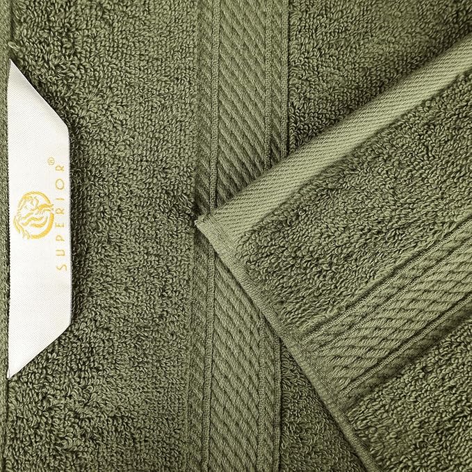 Superior Egyptian Cotton 800 GSM Plush Absorbent, 9 Piece Set, Forest Green | Quick Dry, Soft Luxury Towel Set, Bath Essentials, Guest Bath, Spa, 3 Bath, 3 Hand, 3 Face Towel, Madeline Towels