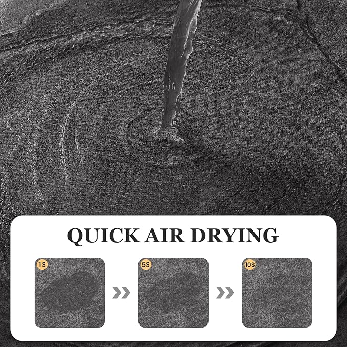 ACCUMTEK Non Slip Bath Mat, Thin Bathroom Rugs Fit Under Door, Quick Dry Bath Mats, Machine Washable Bath Rugs for Bathroom, Bathtub & Kitchen, Charcoal Gray/Crackle/24 x17