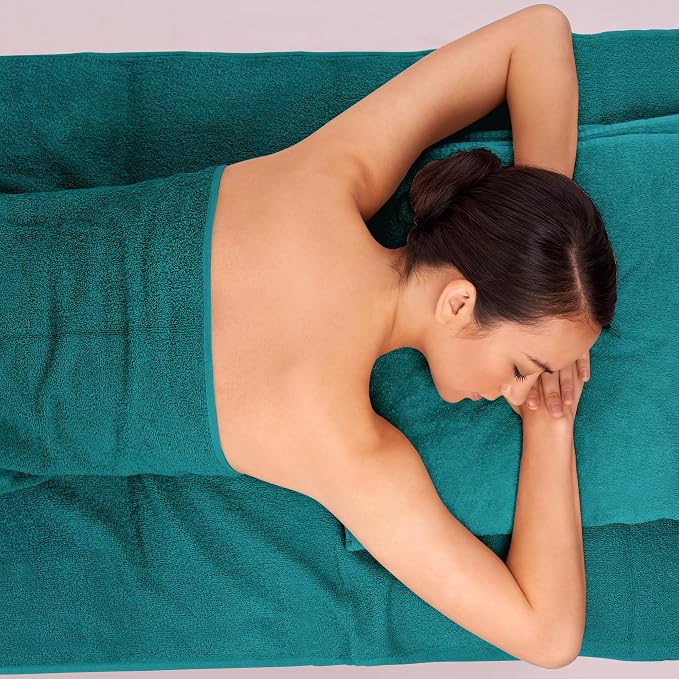 Bath Sheets – 550 GSM Extra Large Bathroom Sheet Set – Pack of 2 Jumbo Towels Teal (71x35in) – 100% Ring Spun Cotton Soft Quick Dry Large Bath Towels for Adults Hotel Spa Bathroom Use