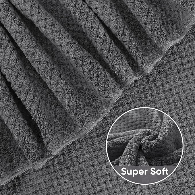 HOMEXCEL 6 Pack Bath Towel Set, (24 x 48 Inches) Microfiber Ultra Soft Highly Absorbent Bath Towels, Lightweight and Quick Drying Towels for Hotel, Bathroom, Spa and Beauty Parlor, Grey