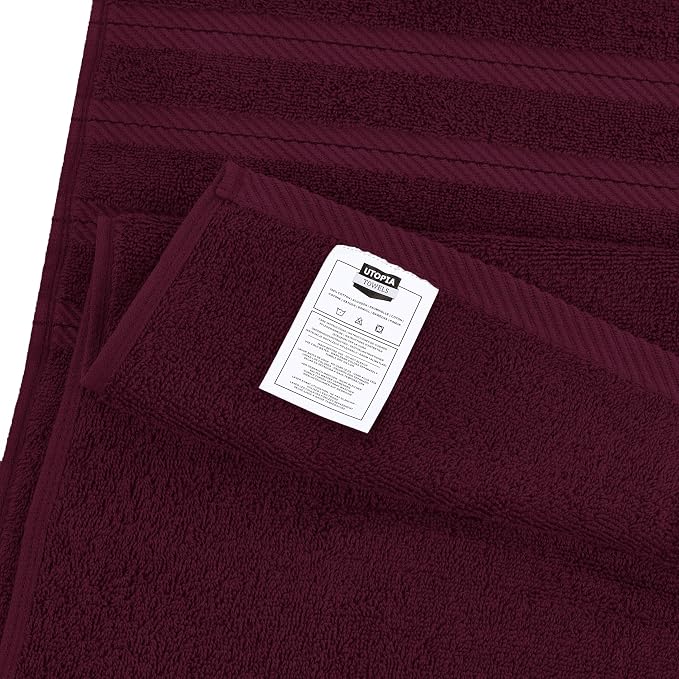 Utopia Towels 4 Pack Premium Extra Large Bath Towels Set, (30 x 60 Inches) 100% Ring Spun Cotton, Lightweight and Highly Absorbent Quick Drying Towels, Perfect for Daily Use (Burgundy)