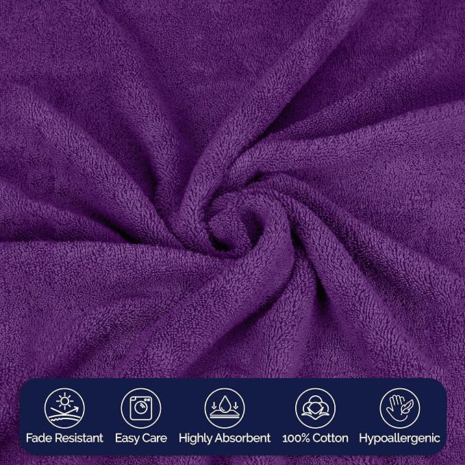 Elegant Comfort Premium Super Soft Highly Absorbent 1 Piece Oversized Bath Sheet - 40" x 80" inch, Luxurious Hotel Spa Quality 100% Turkish Cotton Extra Large Bath Towels for Adults, Purple