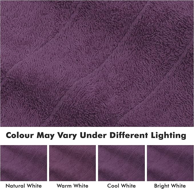 Bath Towels Set of 8 – 100% Cotton (Dark Purple) Bathroom Towel Set Bale Includes 2 Bath, 2 Hand, 4 Face Towels – Soft, Absorbent & Quick Dry Towel for Bathroom, Spa, Kitchen, Hotel Use