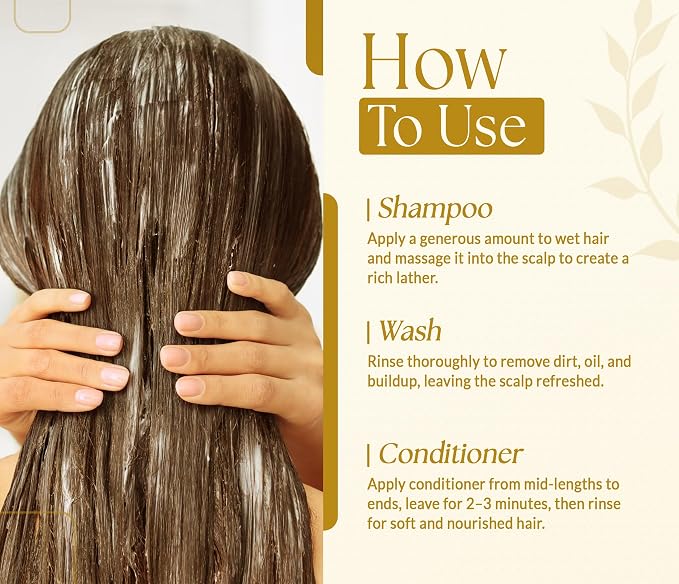 SOULSPA PURE Castor Oil & Black Seed Biotin Shampoo and Conditioner Set - Sulfate Free Nourishing Formula for Thinning Hair & Dry Scalp - Deep Moisture for Men & Women - 16 fl oz Each