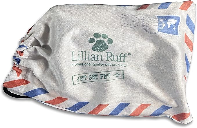 Lillian Ruff Travel Kit for Dogs | Dog Grooming Spray for Airline Travel, Camping, Beach | Deodorizing Waterless Dog Shampoo x4, Breath Freshener, Detangler Spray, Ear Cleaner