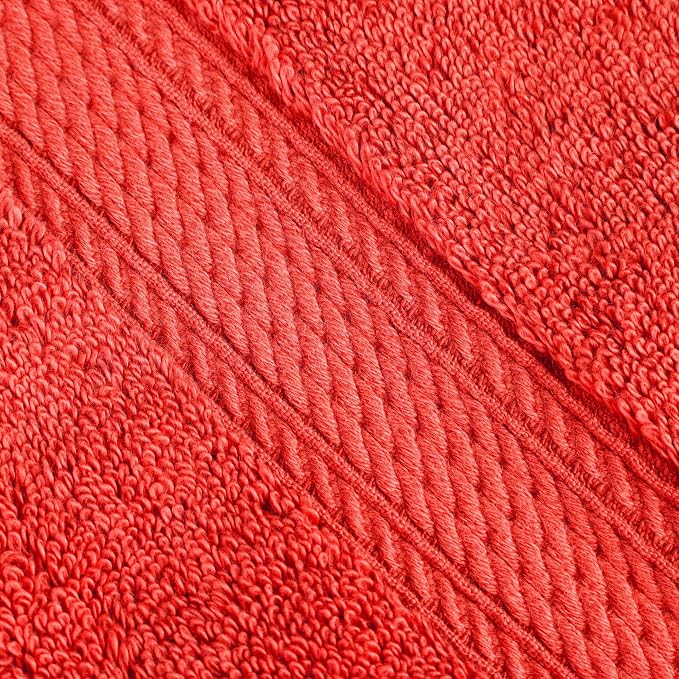 Superior Egyptian Cotton Plush & Absorbent, Bath Towel Set of 4, Coral | Quick Dry, Soft Luxury Towel Set, Bath Essentials for Bathroom, Guest Bath, Spa, 4 Piece Bath, Madeline Towels