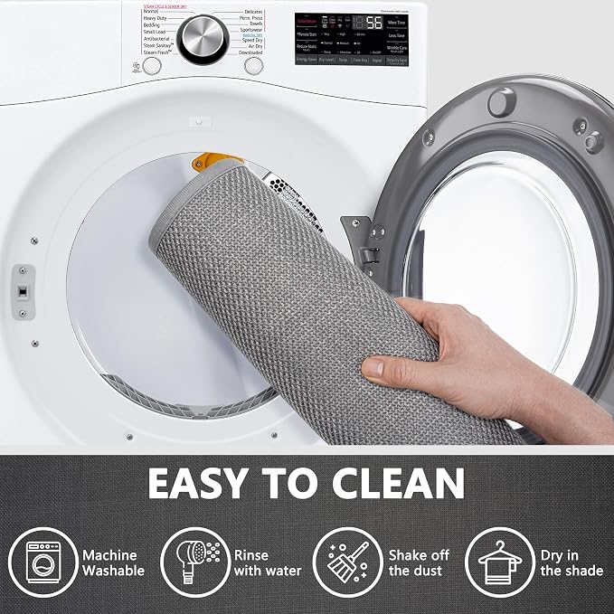 Bathroom Rugs Non Slip Bath Mat, Bathroom Mat Quick Dry Machine Washable Rugs, Shower Rug 17" x 32", Grey Thin Bath Mat Fit Under Door