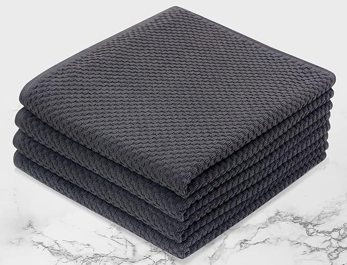COTTON CRAFT Waffle Luxury Euro Spa Waffle Weave Towel Set - 100% Ringspun Cotton - Absorbent Quick Dry - Oversized 30 x 56 inch - Grey