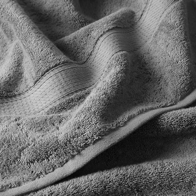 SUPERIOR Egyptian Cotton Ultra Plush & Absorbent, 6 Piece Set, Charcoal | Quick Dry, Soft Luxury Towel Set, Bath Essentials, Guest Bath, Spa, 2 Bath, 2 Hand, 2 Face Towels, Madeline Towels