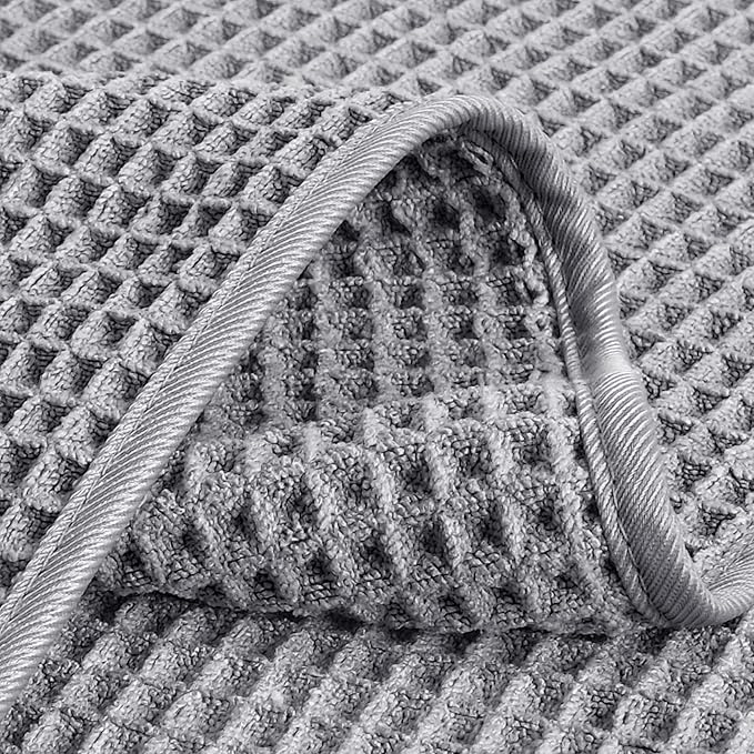 POLYTE 430 GSM Microfiber Lint Free Hand Towel, 16 x 30 in, 4 Pack (Waffle Weave)