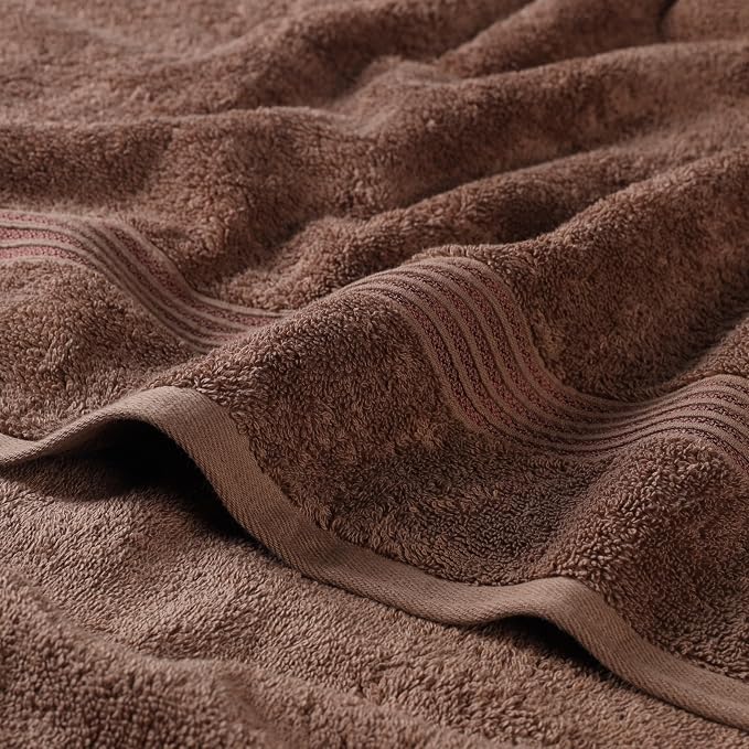 Superior Egyptian Cotton 8-Piece Towel Set, Assorted Towels for Home Bathroom, Guest Bath Decor Essentials, Includes 2 Bath, 4 Hand, 2 Face Towels/Washcloths, Quick Dry, Absorbent, Mocha