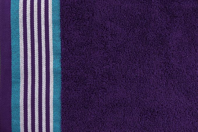 CASA COPENHAGEN He & She 6Pcs 100% Egyptian Cotton Large Designer Towels Gift Set- Violet - Cyan, 550GSM, 2Bath 2Hand 2Washcloths, Bath Towels for Bathroom (Gift Set for Women & Men)