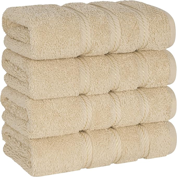 American Soft Linen 100% Cotton Luxury Turkish Towels, 4 PC Hand Towel Set | Soft Absorbent Quick Dry OEKO Tex Standard 100 Certificated Durable Machine Washable Breathable Premium Hotel Quality