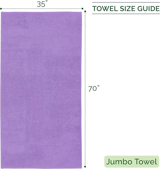 Elegant Comfort Three Line Popcorn Towel Set for Bathroom 35 x 70 inches, Premium Hotel Quality 1-Pack Jumbo Towels, 100% Turkish Cotton, Soft and Durable, Quick Dry and Highly Absorbent, Lavender