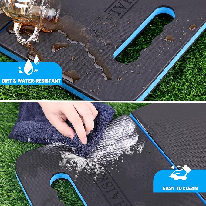 Foldable Kneeling Pad for Gardening & Mechanic Work, Waterproof Extra Thick High Density EVA Foam Knee Mat for Bathing Baby, Exercise,Portable Cushion with Handle, 20.4" x 11.8"(Blue & Black)
