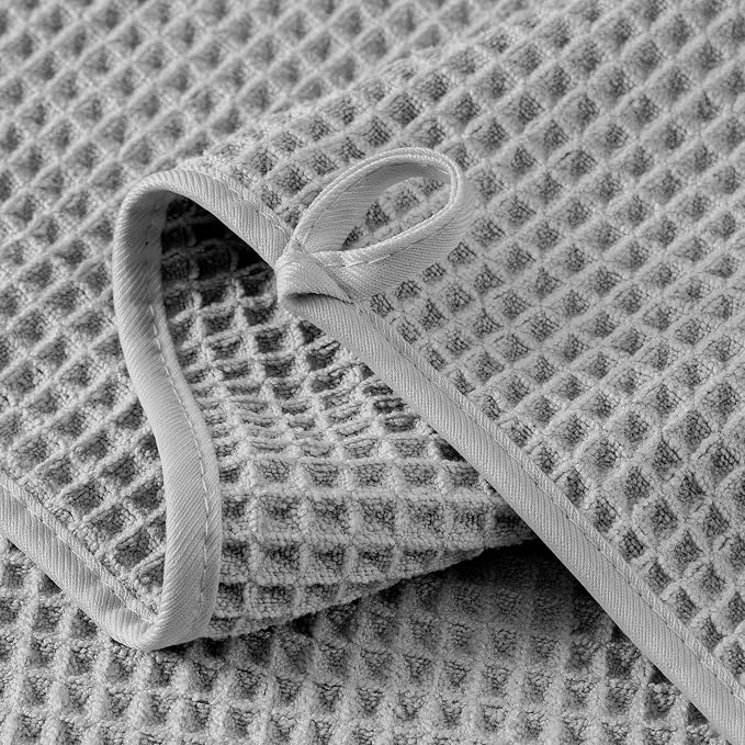 MICROFI New Microfiber Waffle Bath Towels, 2 Pieces, Soft, Absorbent, Fast Drying, Lint Free 430 GSM (30''x60''/76cm x 152cm)
