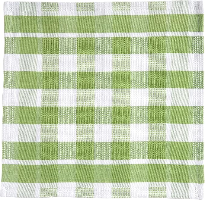 LANE LINEN 100% Cotton Kitchen Dish Cloths, Ultra Soft Absorbent Quick Drying Dish Towels, Multiweave Wash Cloths Dish Towel Sets, 12x12 Inches, 12 Pack - Sage Green