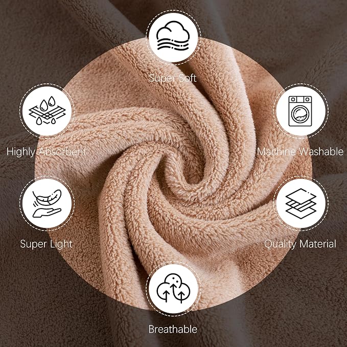 Cosy Family 6 Pack Ultra Soft Microfiber Absorbent Hand Towel, Silk Hemming Towels for Bathroom - Quick Drying - Perfect for Bath, Fitness, Gym, Shower, Hotel, and Spa - 16x28 Inch, Warm Color