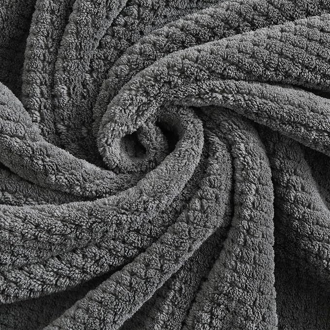 YTYC Towels,29x59 Inches Extra Large Bath Towels for Bathroom Super Soft Quick Dry Light Weight Waffle Microfiber Shower Towels 80% Polyester 20% Nylon (Charcoal,4 Piece)