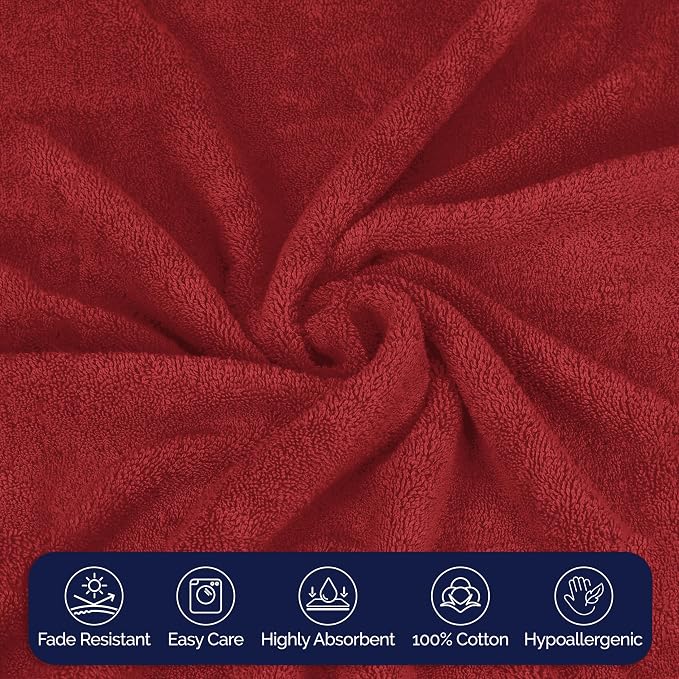 Elegant Comfort Premium Super Soft Highly Absorbent 1 Piece Oversized Bath Sheet - 40" x 80" inch, Luxurious Hotel Spa Quality 100% Turkish Cotton Extra Large Bath Towels for Adults, Burgundy