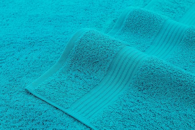 American Bath Towels 100% Cotton 6 Piece Turkish Towel Set, Ultra Soft Absorbent Bathroom Towels, 2 Bath Towel 2 Hand Towels 2 Washcloths, Aqua Blue