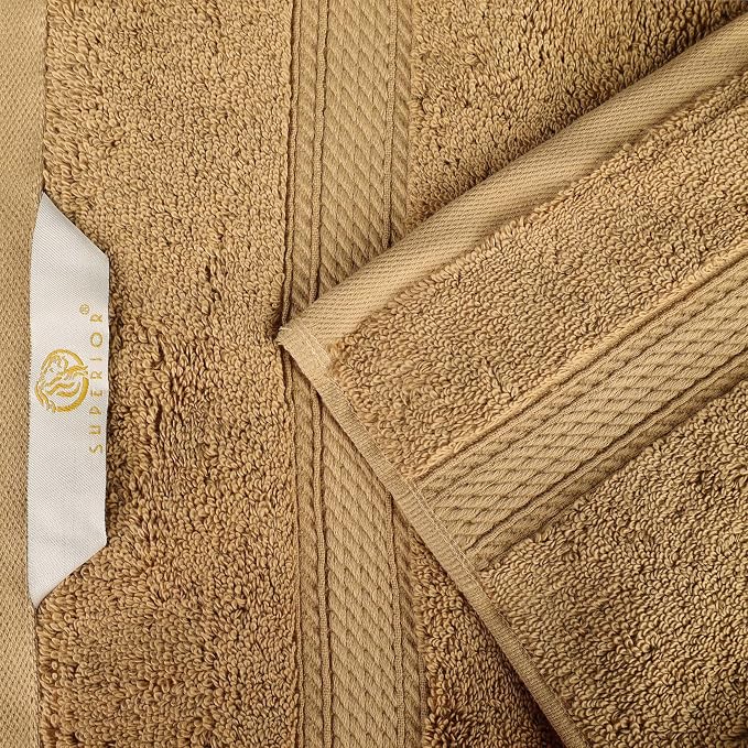 Superior Egyptian Cotton 800 GSM Plush & Absorbent, 9 Piece Set, Toast | Quick Dry, Soft Luxury Towel Set, Bath Essentials, Guest Bath, Spa, 3 Bath, 3 Hand, 3 Face Towel, Madeline Towels
