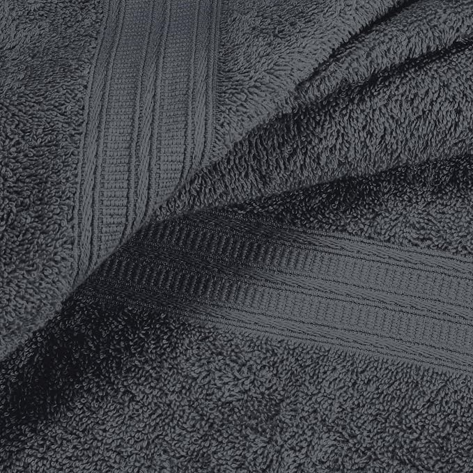 BOUTIQUO Ultra Soft Cotton Washcloths, Contains 12 Piece Face Cloths 12x12 inch, Ideal for Everyday use Face Towels, Compact & Lightweight Multi Purpose Washcloths - Charcoal Grey