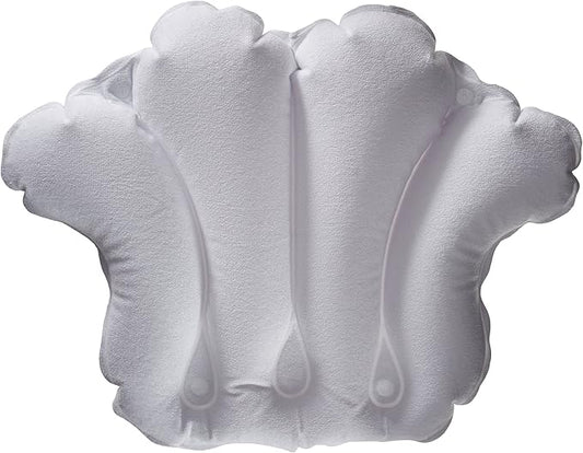 Inflatable Bath Pillow - Terry Cloth (White)