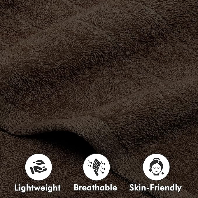 Bath Sheets – 550 GSM Extra Large Bathroom Sheet Set – Pack of 2 Jumbo Towels Dark Brown (71x35in) – 100% Ring Spun Cotton Soft Quick Dry Large Bath Towels for Adults Hotel Spa Bathroom Use