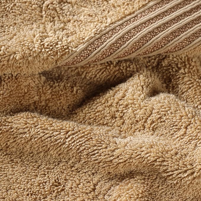 Superior Egyptian Cotton 4-Piece Bath Towel Set for Shower, Bath, Spa, Resort, Hotel, Soft Body Towels, Airbnb Essentials, Apartment, Dorm, Quick Dry, Absorbent, Bathroom Basics, Toast