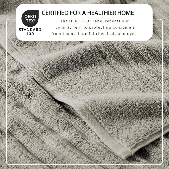 Great Bay Home 2 Pack Bath Sheet Set - 100% Cotton Towel Set - Absorbent & Quick-Dry Oversized Towels for Bathroom (Mid Grey)