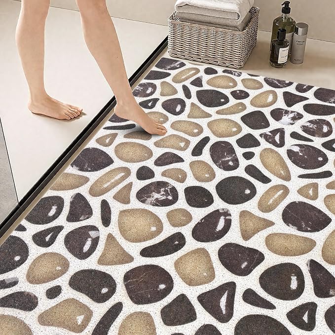 Shower Mat Non Slip: 47.2" x 31.5" Extra Large Shower Mats for Inside Shower, Soft PVC Loofah Shower Floor Mat, Anti Slip Mat for Shower, Tub, Bathroom, Floor, Kitchen, Home, Pool, Hotel, Quick Drying