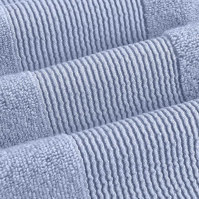 Modern Threads Air Cloud 18-Piece Towel Set - 100% Zero-Twist Cotton, 500 GSM, Quick Dry & Plush, Blue