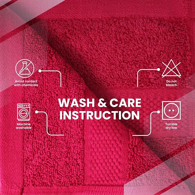 Infinitee Xclusives Luxury Wash Cloths for Showering [13x13] – 100% Cotton Washcloths [Pack of 4], Soft and Absorbent Face Towels for Bathroom Wash Clothes, Gym, and Spa (Burgundy)