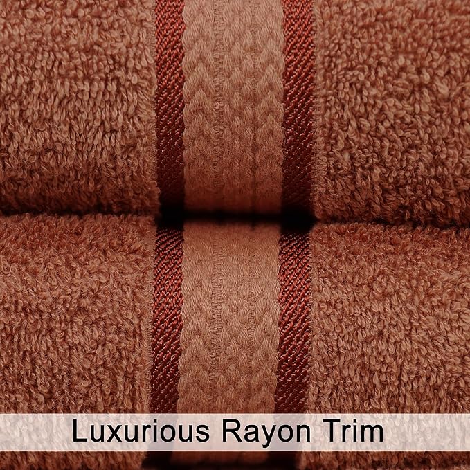 COTTON CRAFT Ultra Soft Washcloths - 12 Pack Luxury Washcloths - 100% Cotton Plush Absorbent 580 GSM Face Towels - Machine Washable Quick Dry Durable Wash Cloth Set - Bathroom Spa Gym Skincare - Mocha