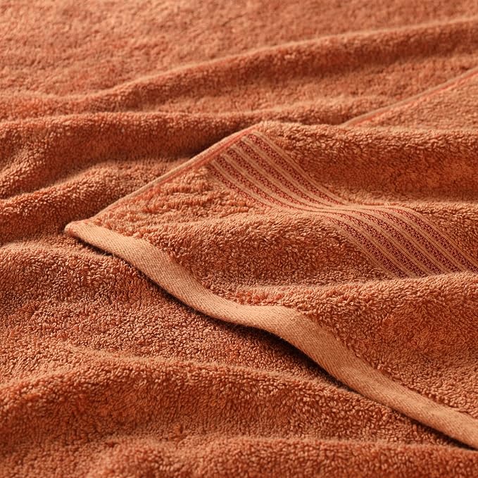 Superior Egyptian Cotton 3-Piece Towel Set, Assorted Towels for Home Bathroom, Master Bath, Decor Essentials, Includes 1 Bath, 1 Hand, 1 Face Towel/Washcloth, Quick Dry, Absorbent, Caramel Brown