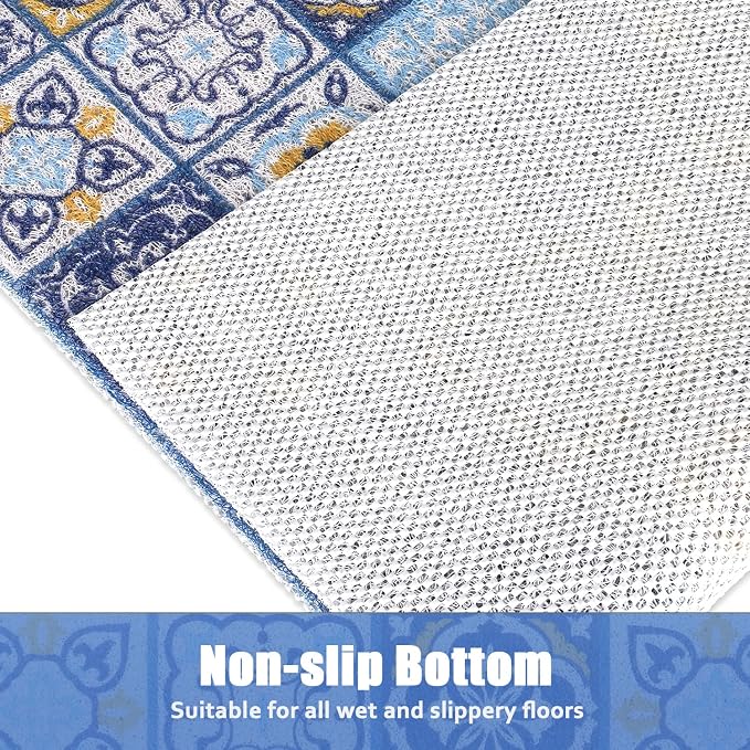 Shower Mat Non-Slip - 24x16 Inch, Soft Comfort Bath Mat with Drainage Holes, PVC Loofah Massage Bathmat for Shower,Tub,Bathroom,Wet Areas, Quick Drying