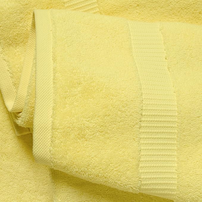 SALBAKOS 100% Turkish Cotton Washcloth Set of 12 13x13 inch | Premium Quality | Hotel & Spa Collection | Ultra Soft, Super Absorbent, Washcloth Towels | Made in Turkey (Yellow, 12 Washcloths)