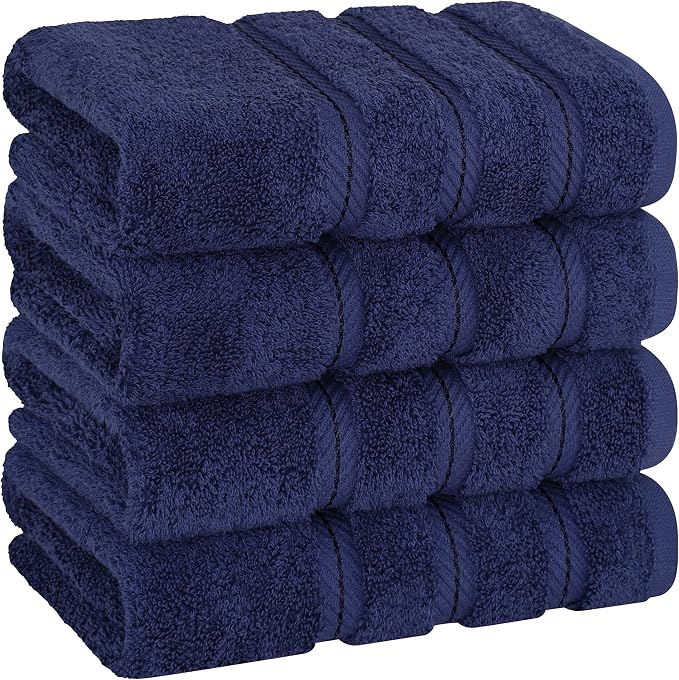 American Soft Linen 100% Cotton Luxury Turkish Towels, 4 PC Hand Towel Set | Soft Absorbent Quick Dry OEKO Tex Standard 100 Certificated Durable Machine Washable Breathable Premium Hotel Quality