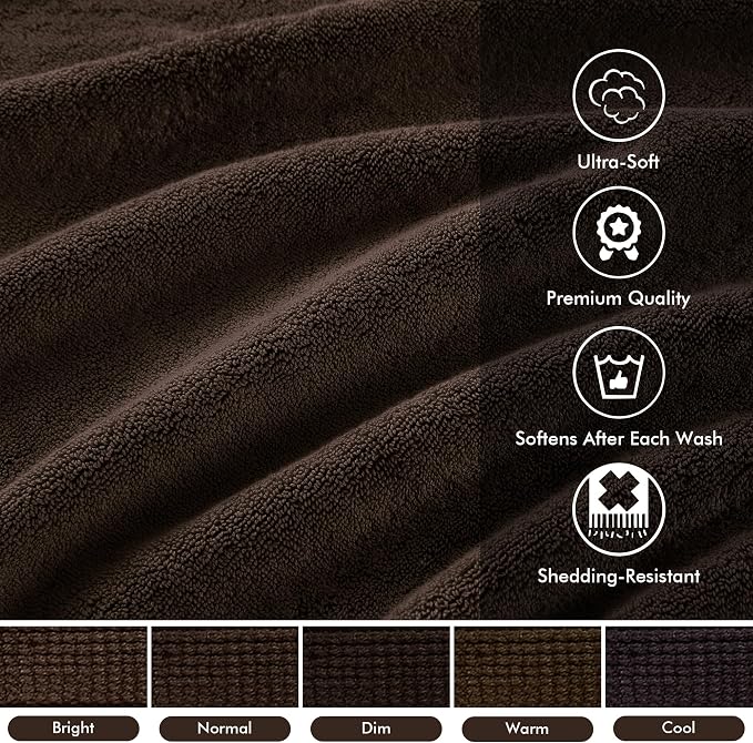 Madison Park 800GSM Bathroom Towel Set of 8 100% Cotton Bath Towel Set for Bathroom Luxurious Highly Absorbent 2 Bath Towels 2 Hand Towels 4 Washcloths Quick Dry Spa Quality Brown