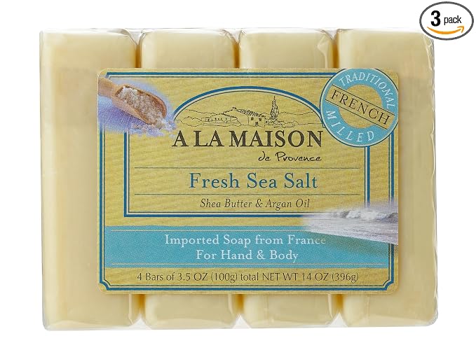 A LA MAISON, Fresh Sea Salt Soap 4Pk, 14 Ounce