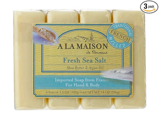 A LA MAISON, Fresh Sea Salt Soap 4Pk, 14 Ounce
