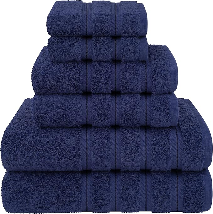 American Soft Linen 100% Cotton Luxury Turkish Towels, 6 Piece Towel Set | Soft Absorbent Quick Dry OEKO Tex Standard 100 Certificated Durable Machine Washable Breathable Premium Hotel Quality