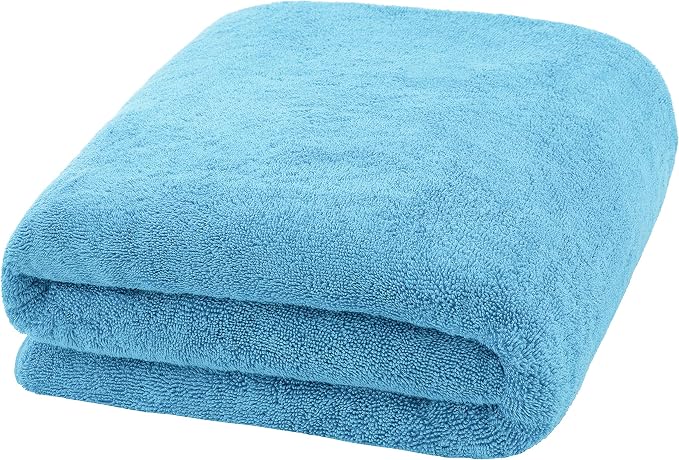 100% Cotton Oversized 40x80 Bath Sheet, Turkish Bath Towels for Bathroom Extra Large, Baby Blue Bath Sheet