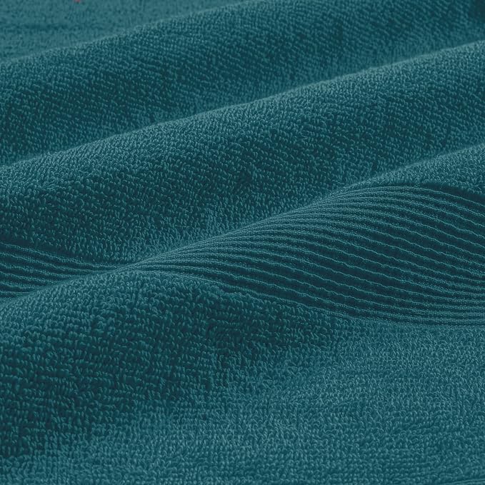 Belizzi Home 4 Pack Bath Towel Set 27x54, 100% Ring Spun Cotton, Ultra Soft Highly Absorbent Machine Washable Hotel Spa Quality Bath Towels for Bathroom, 4 Bath Towels - Teal