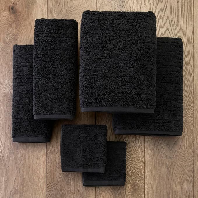 SKL Home CloudSoft 100% Cotton Luxury 4-Piece Washcloth Set, 520 GSM, Ultra Plush & Absorbent, Slate