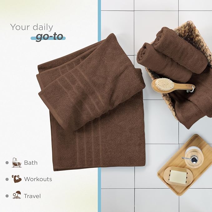 Martex 2-Pack Ultimate Performance Bath Sheet Set, Chocolate, 33" x 65" | 100% Cotton, Extra Large Bath Towels, Super Absorbent, Low-Linting, Supersoft