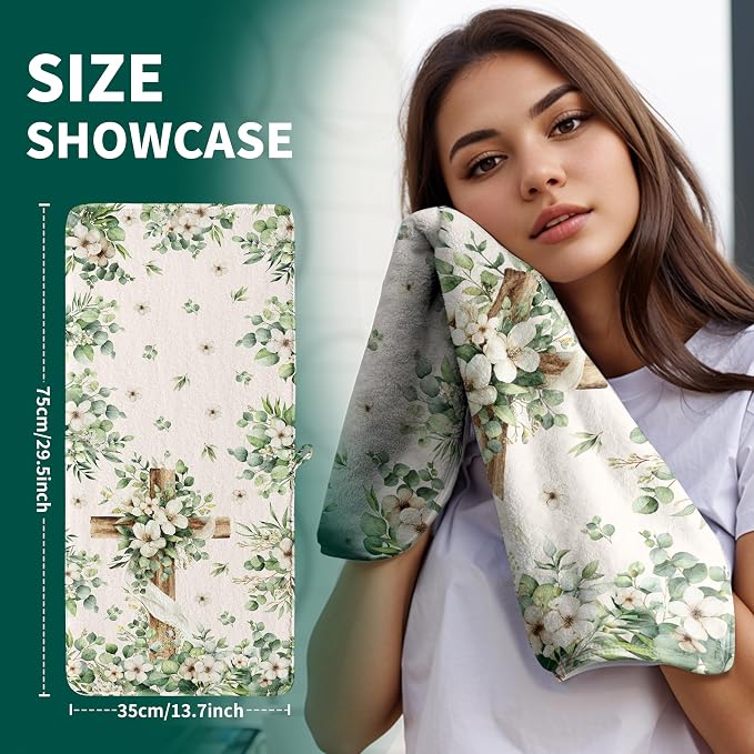 Spring Botanical Floral Hand Towel Soft Absorbent Microfiber Towels for Bathroom Kitchen